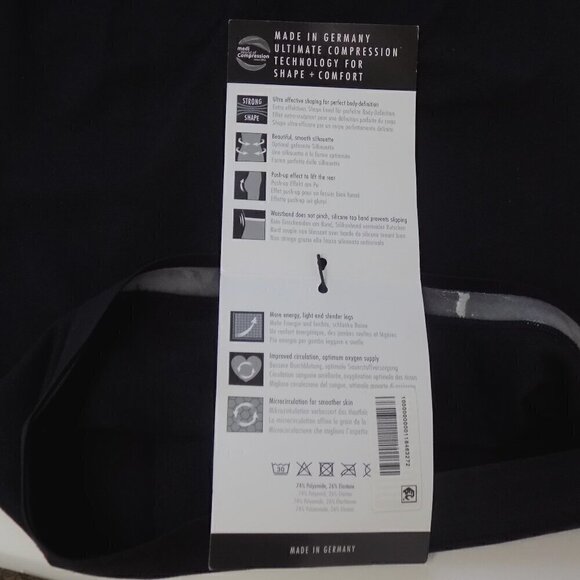 Item M6 Shapewear Leggings Black Opaque High Waist Size Medium - Picture 5 of 6